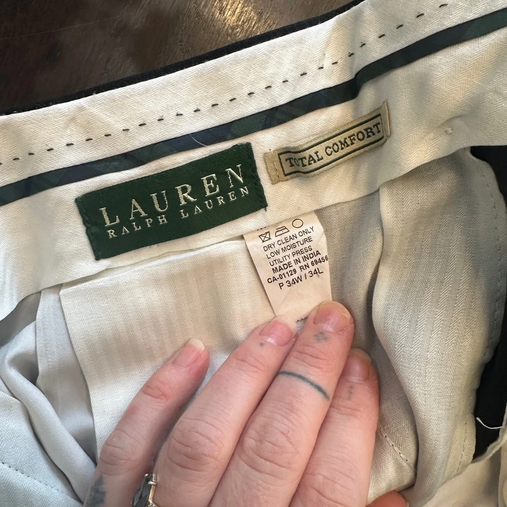 Ralph Lauren Black Dress Pants with Straight-Leg Cut